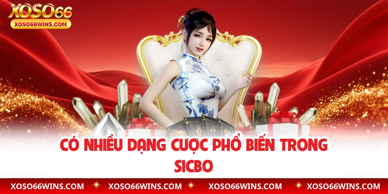 Có nhiều dạng cược phổ biến trong Sicbo